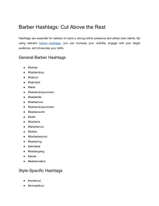 Barber Hashtags