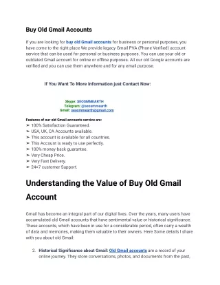 How To Buy Old Gmail Accounts Safely