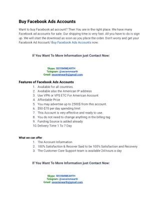 Buy Facebook Ads Accounts