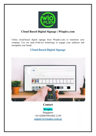 Cloud Based Digital Signage | Wioplex.com
