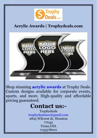 Acrylic Awards  Trophydeals.com