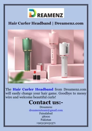 Hair Curler Headband  Dreamenz.com