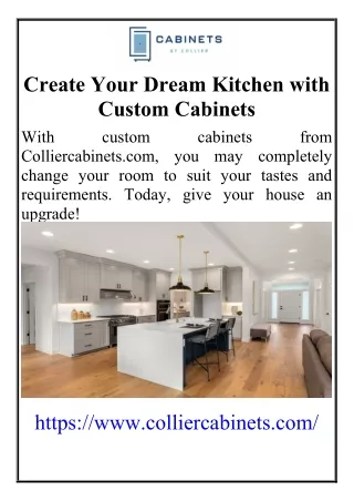 Create Your Dream Kitchen with Custom Cabinets