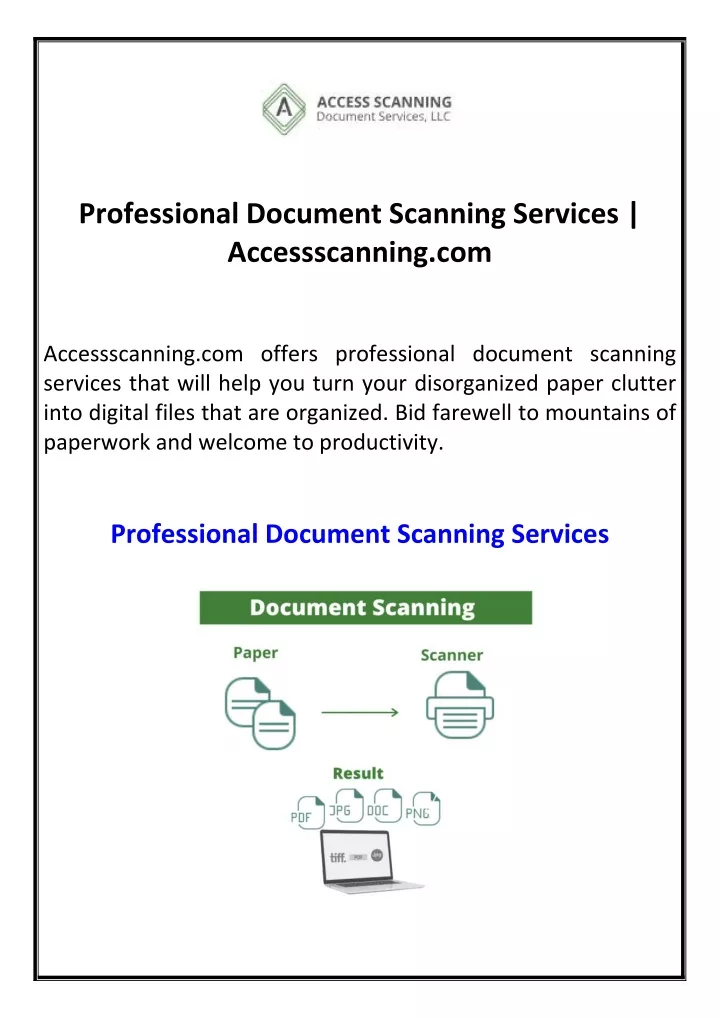 professional document scanning services