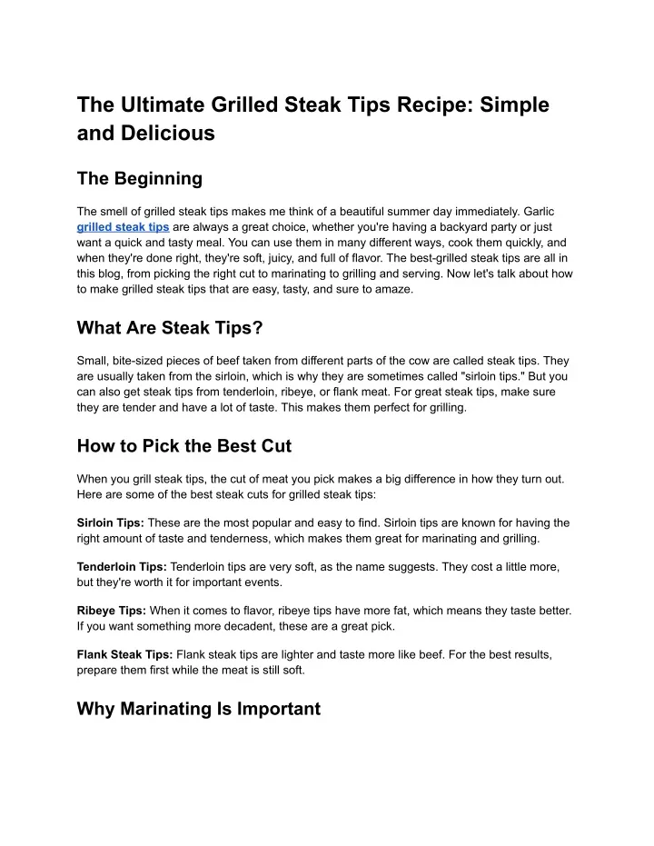 the ultimate grilled steak tips recipe simple