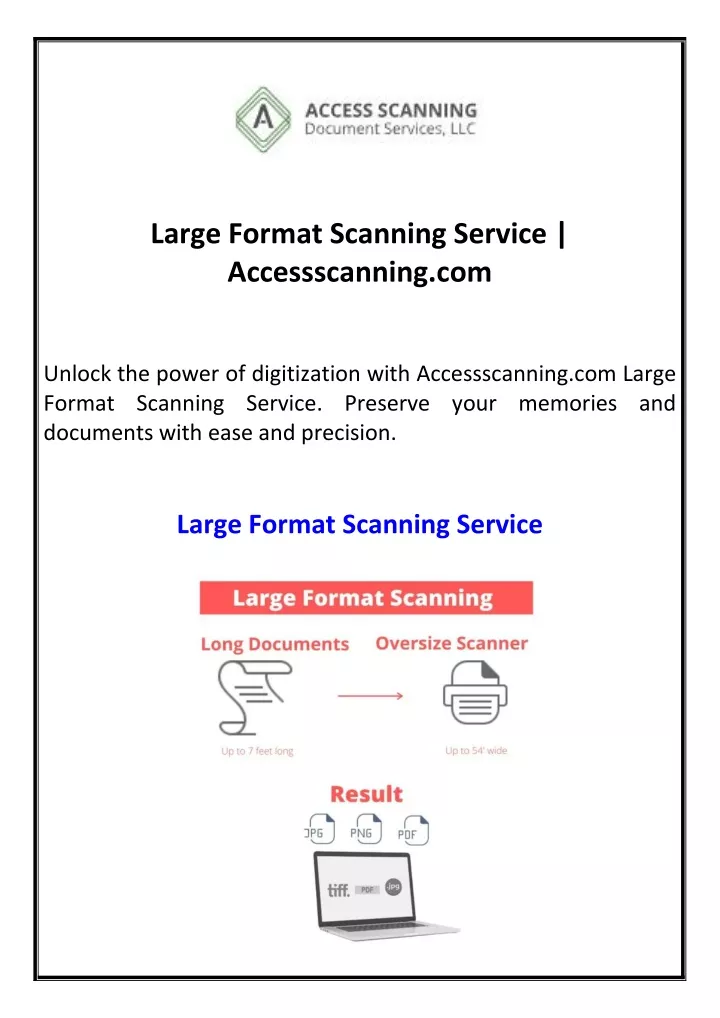 large format scanning service accessscanning com