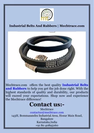 Industrial Belts And Rubbers  Mechtrace.com