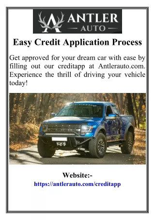 Easy Credit Application Process