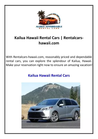 Kailua Hawaii Rental Cars Rentalcars-hawaii.com