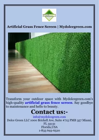 Artificial Grass Fence Screen  Mydolcegreen.com