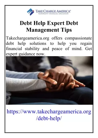 Debt Help Expert Debt Management Tipsq