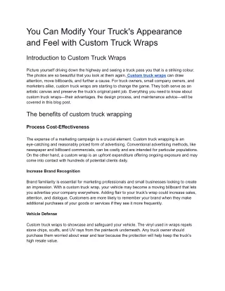 Custom Truck Wraps