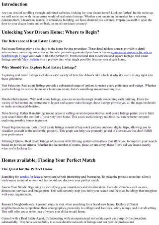 Unlock the Door to Your Dream Home: Explore Real Estate Listings