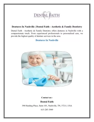 Dentures In Nashville  Dental Faith - Aesthetic & Family Dentistry