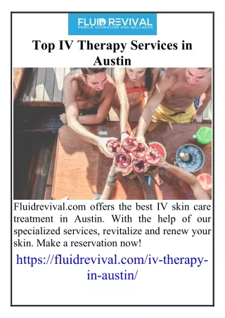 Top IV Therapy Services in Austin