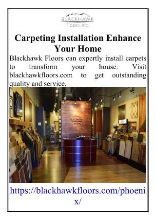 Carpeting Installation Enhance Your Home