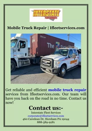 Mobile Truck Repair  Ifleetservices.com