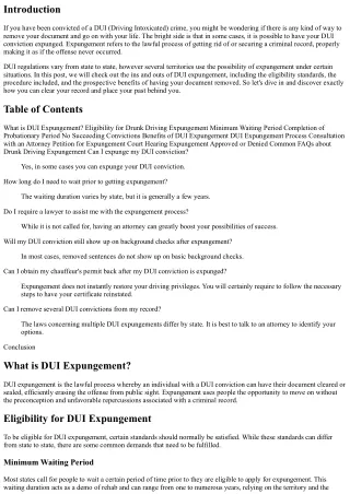 DUI Expungement: Clearing Up Your Record