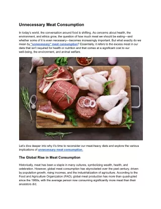 unnecessary meat consumption
