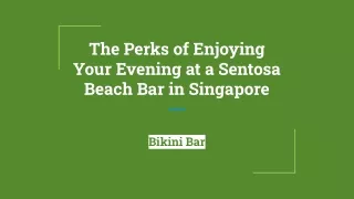 Bikini Bar - The Perks of Enjoying Your Evening at a Sentosa Beach Bar in SG