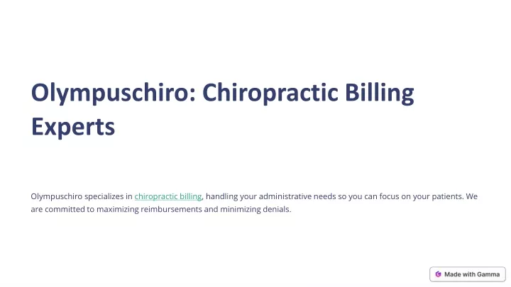 olympuschiro chiropractic billing experts