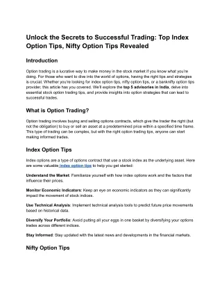 unlock the secrets to successful trading
