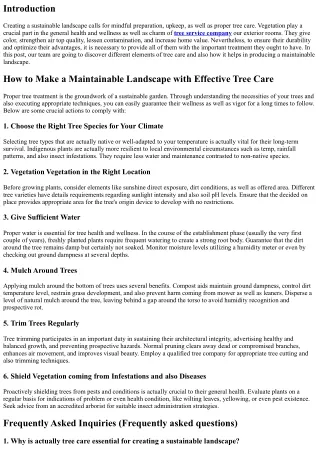 Just how to Develop a Lasting Garden with Appropriate Tree Care