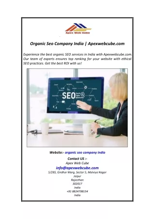 Organic Seo Company India  Apexwebcube.com