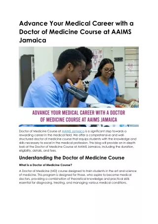 doctor of medicine course eligibility