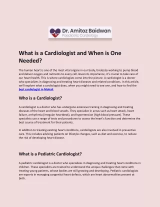 What is a Cardiologist and When is One Needed