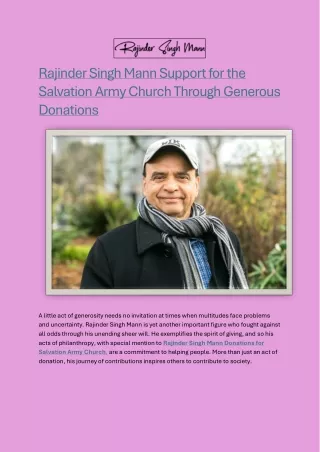 Rajinder Singh Mann Support for the Salvation Army Church Th-1