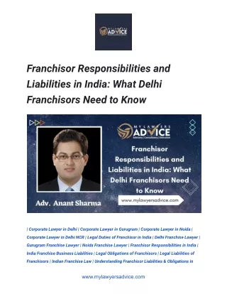 Franchisor Responsibilities and Liabilities in India_ What Delhi Franchisors Need to Know