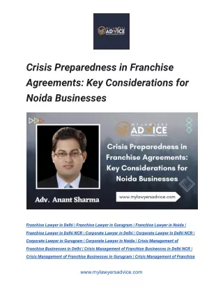 Crisis Preparedness in Franchise Agreements_ Key Considerations for Noida Businesses