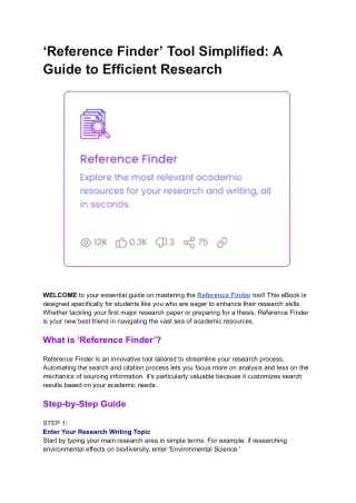 reference finder tool simplified a guide