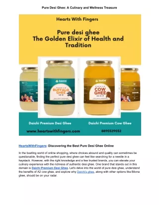 Pure Desi Ghee A Culinary and Wellness Treasure