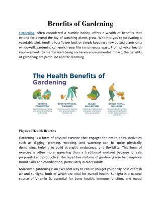 Benefits of Gardening