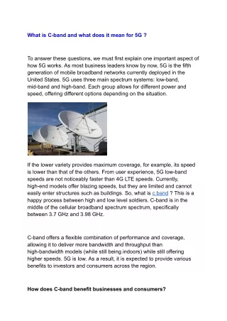 what is c band and what does it mean for 5g
