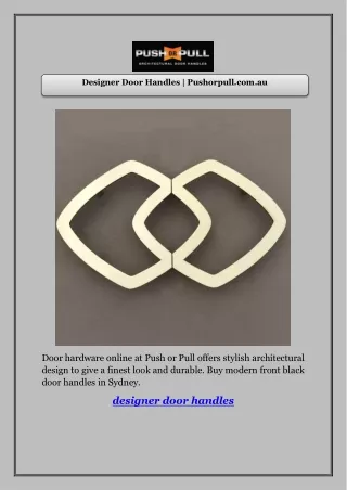 Designer Door Handles | Pushorpull.com.au