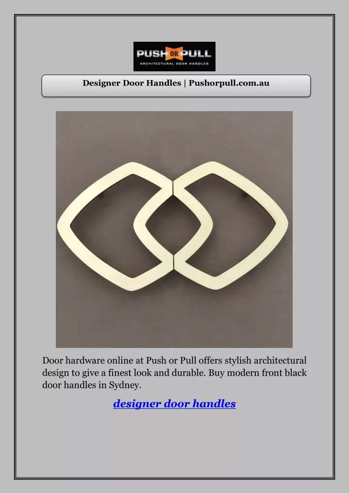 designer door handles pushorpull com au