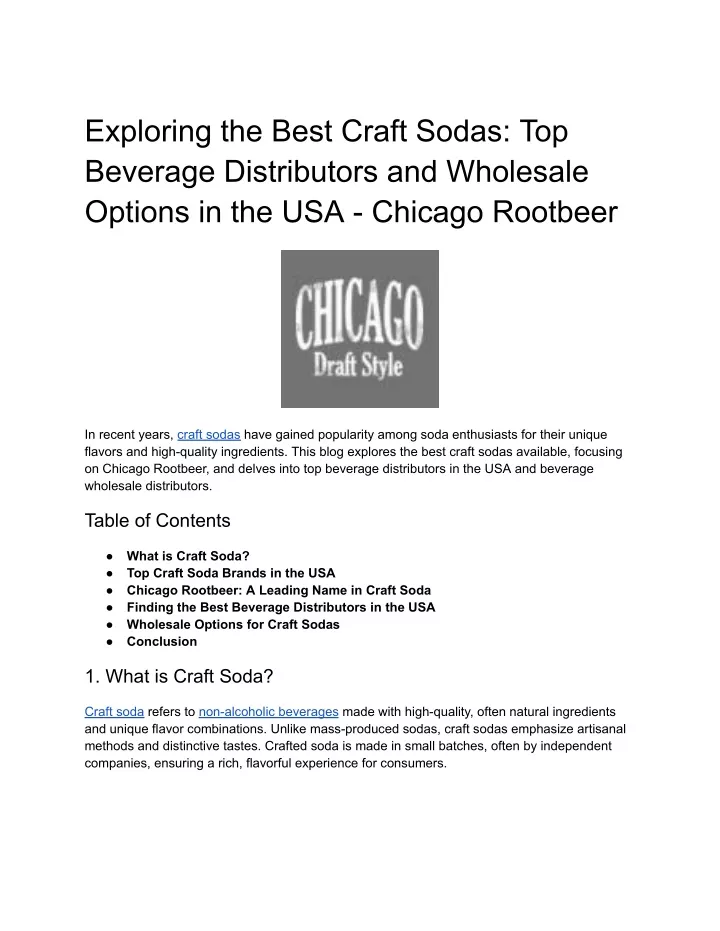 exploring the best craft sodas top beverage