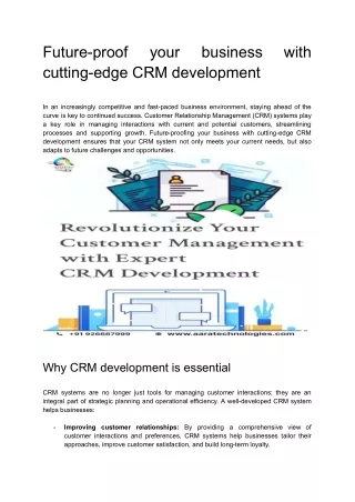 Future-proof your business with cutting-edge CRM development