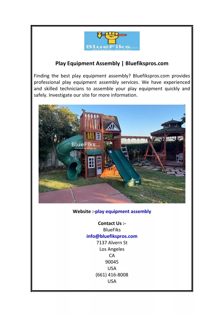 play equipment assembly bluefikspros com