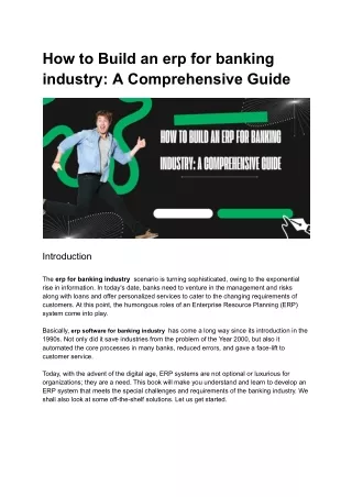 How to Build an erp for banking industry A Comprehensive Guide