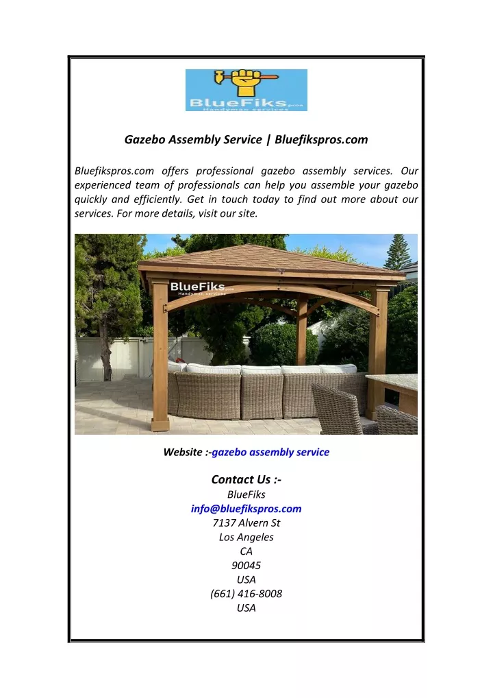 gazebo assembly service bluefikspros com