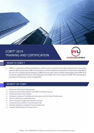WL - COBIT® 2019 Certification and Training Course in Hyderabad