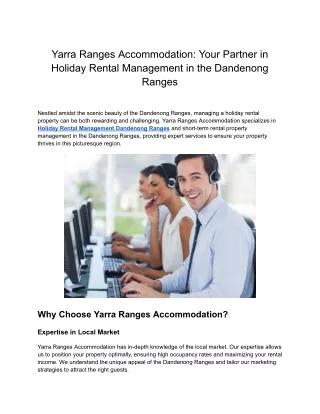 Yarra Ranges Accommodation_ Your Partner in Holiday Rental Management in the Dandenong Ranges