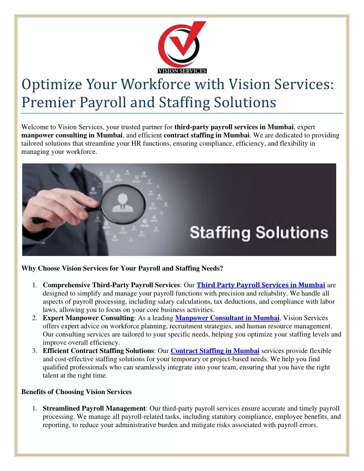 optimize your workforce with vision services