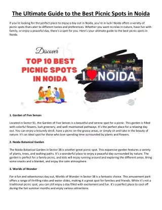 Best Picnic Spots in Noida