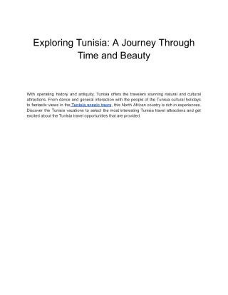 exploring tunisia a journey through time