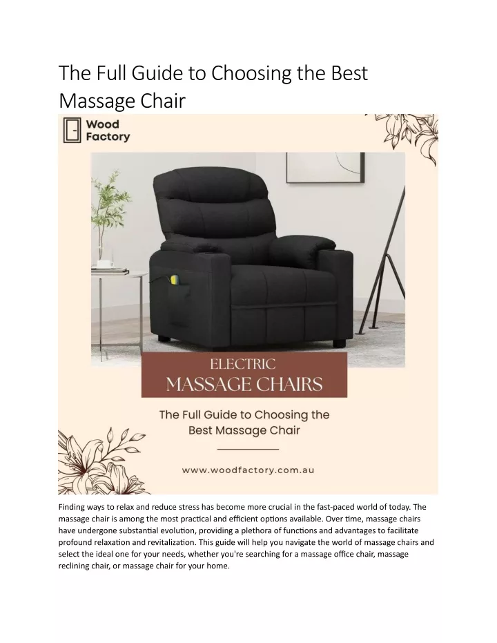 the full guide to choosing the best massage chair